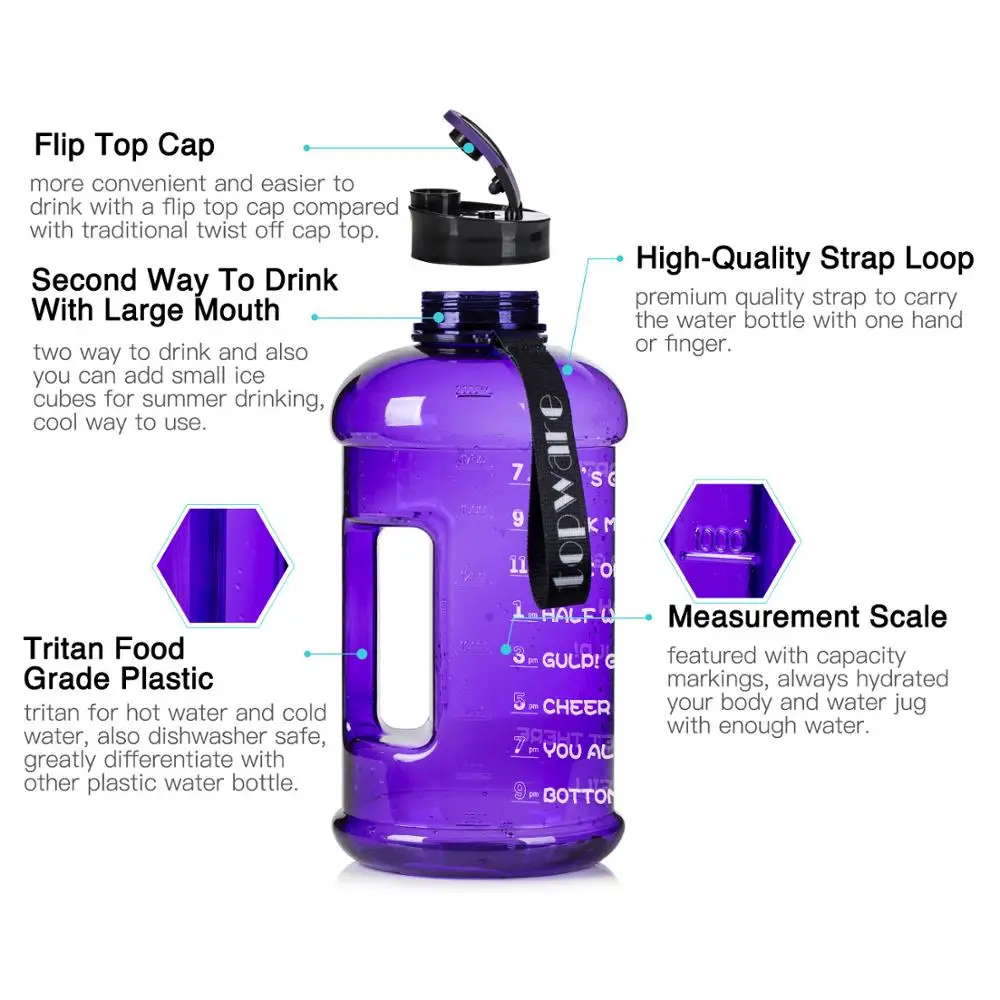 Бутылки для воды оптом с петлей переноски большой рот отлично подходит пеших