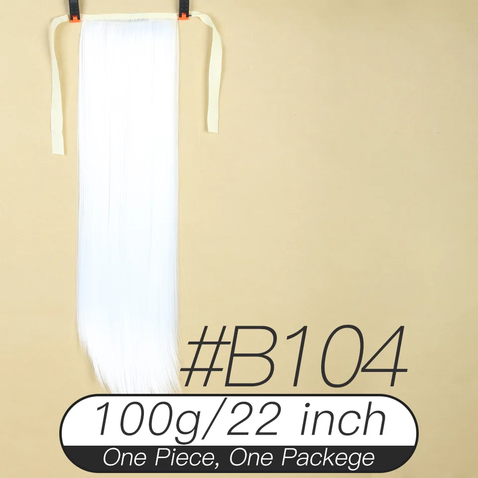 B104 Xnaira афро поддельные волосы пучок кусок блонд длинный прямой шнурок конский хвост Синтетический конский хвост наращивание волос Клип Ins для черного - Цвет: B104