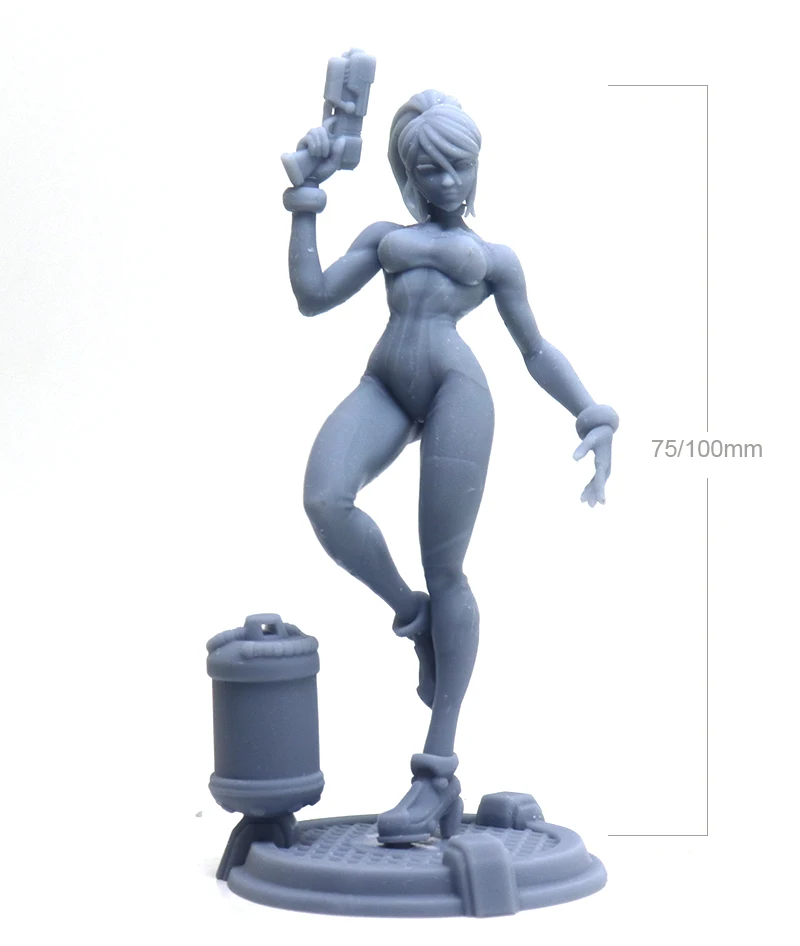 

1/24 75mm 1/18 100mm Resin Model The Future Girl Warrior Figure Sculpture Unpainted No Color RW-206