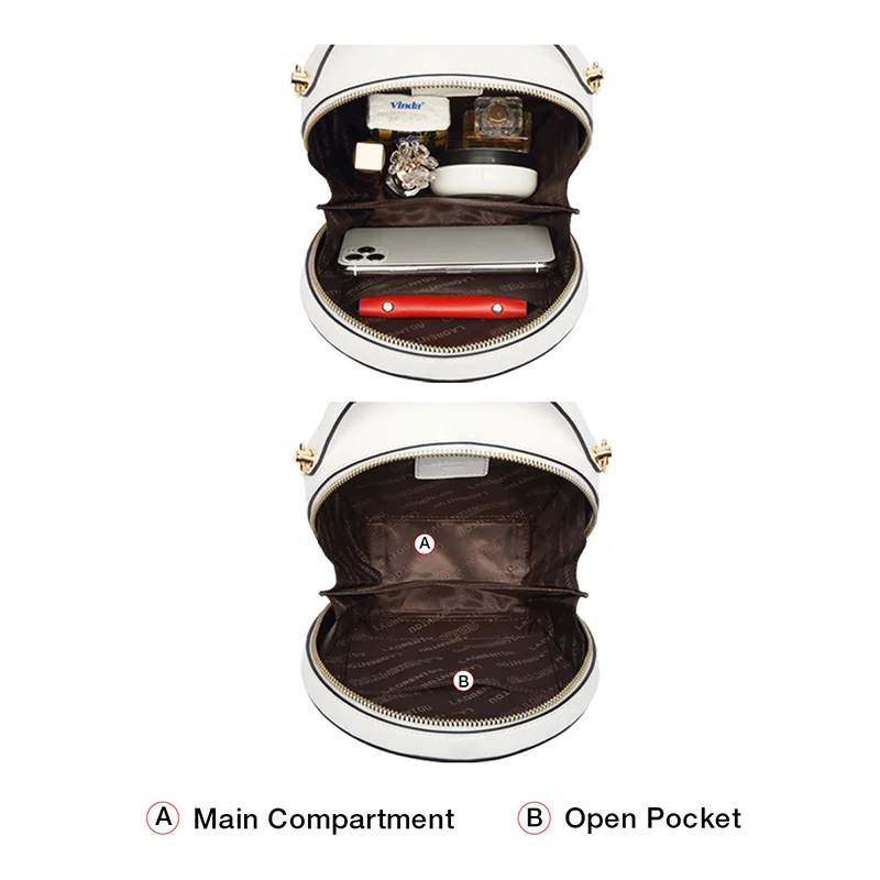 LAORENTOU маленькая круглая дамская сумочка из коровьей кожи женская сумка через