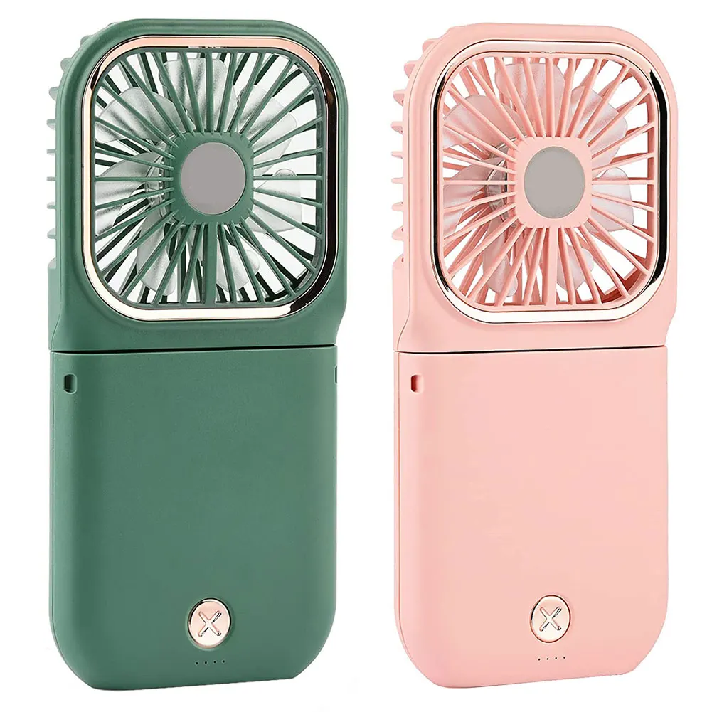 

Portable USB Fan Mini Rechargeable Handheld Fan 3000mAh With Neck Fan Phone Holder Power Bank Summer Gadgets Desktop Desk