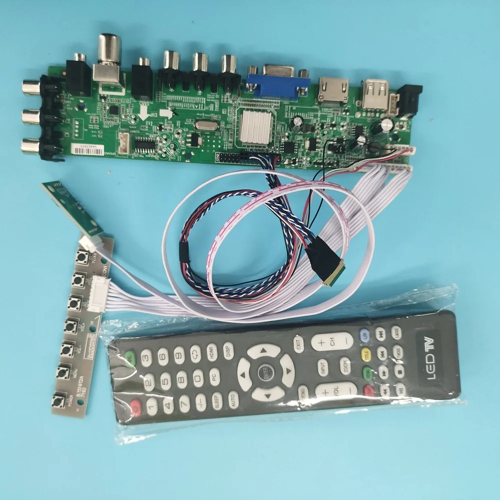 

Kit For B156XW02 V7 USB HDMI VGA AV LED DVB-T DVB-T2 TV Signal controller board digital 1366X768 40pin 15.6" remote screen