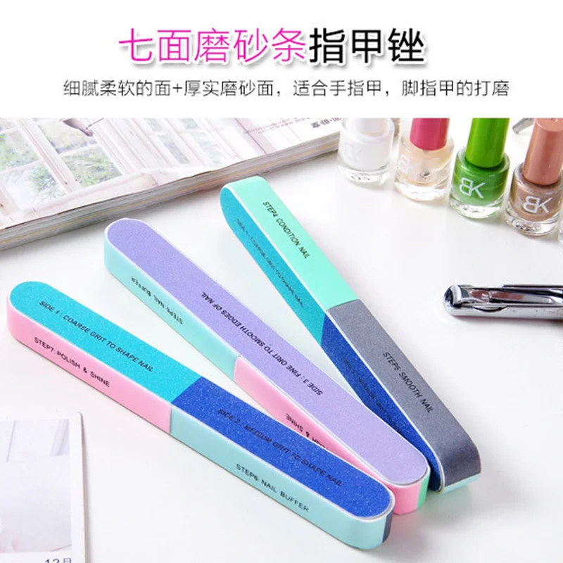 5pcs/set Six-sided NailFile Polishing Tool Printing Creative Sanding Nail File Professional Files | Красота и здоровье