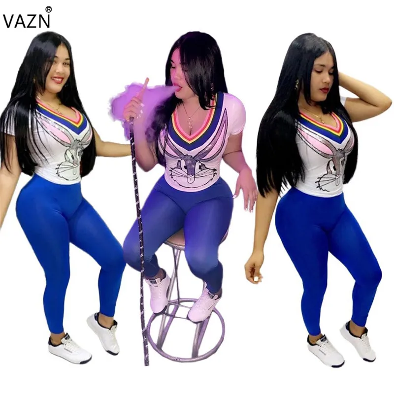 Новинка 2019 летний сексуальный женский синий комплект из 2 предметов VAZN NM8049 с