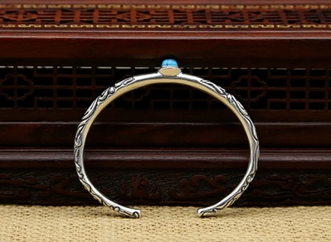 925 Серебро Браслеты BangleArabesque узор браслеты браслет ювелирные изделия для женщин