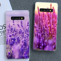 simple lavender purple flowers phone case for samsung galaxy s10plus elite s7 s7edge s8 s8plus s9 s9plus s10