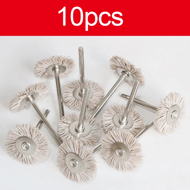 

10 шт., комплект из радиальной щетины, абразивная проволочная щетка, 1/8 дюйма, 3 мм, хвостовик, полировальное колесо для вращающихся инструментов Dremel, аксессуары