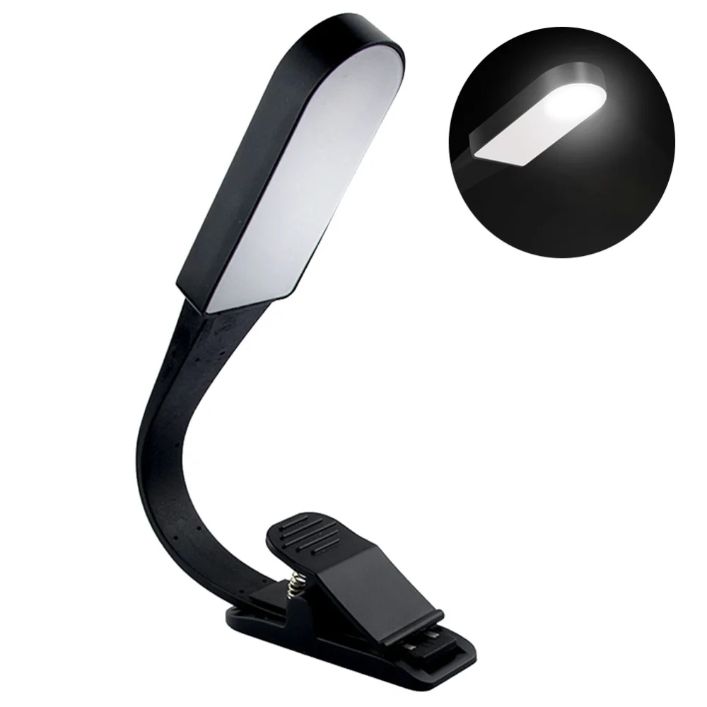

LED Touch Dimming Reading Light with Clip USB Charging Book Lights Eye-Care Table Lamp (Black)