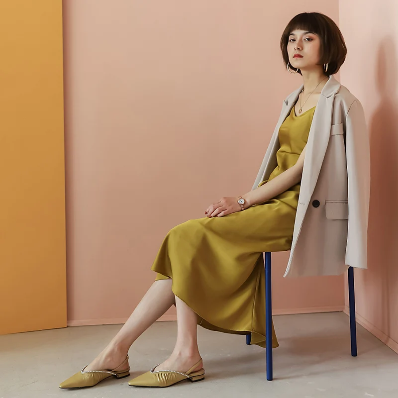 

MORAZORA 2020 Newest summer ladies shoes high quality sheepskin single shoes low heel pointed toe shallow casual shoes