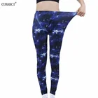 Женские леггинсы CUHAKCI, темно-синие Леггинсы с принтом, брюки высокого качества для фитнеса, популярная спортивная одежда стрейч для спортзала