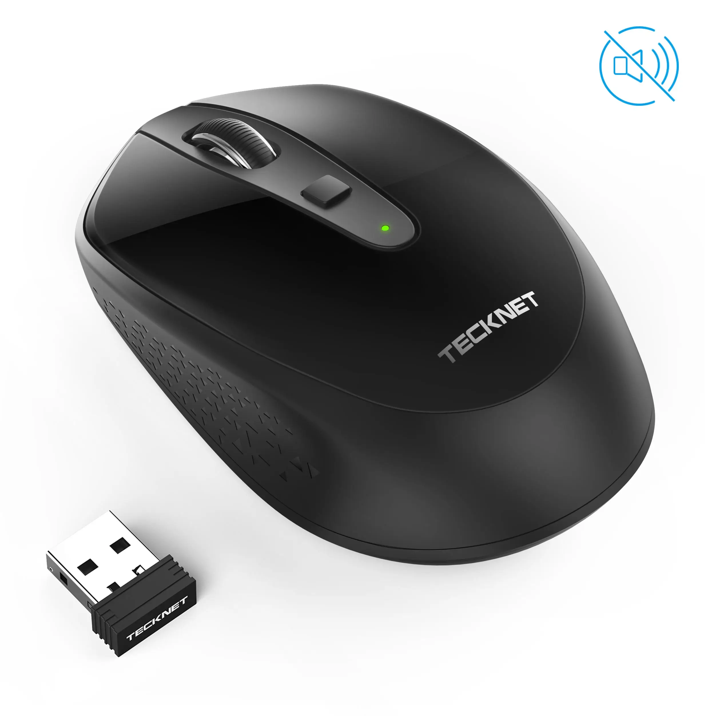 Black TeckNet беспроводная мышь 2000 dpi регулируемая 2,4 GHz эргономичная мышь USB 2,0 приемник оптическая компьютерная мышь для ноутбука PC мышь - Цвет: Black
