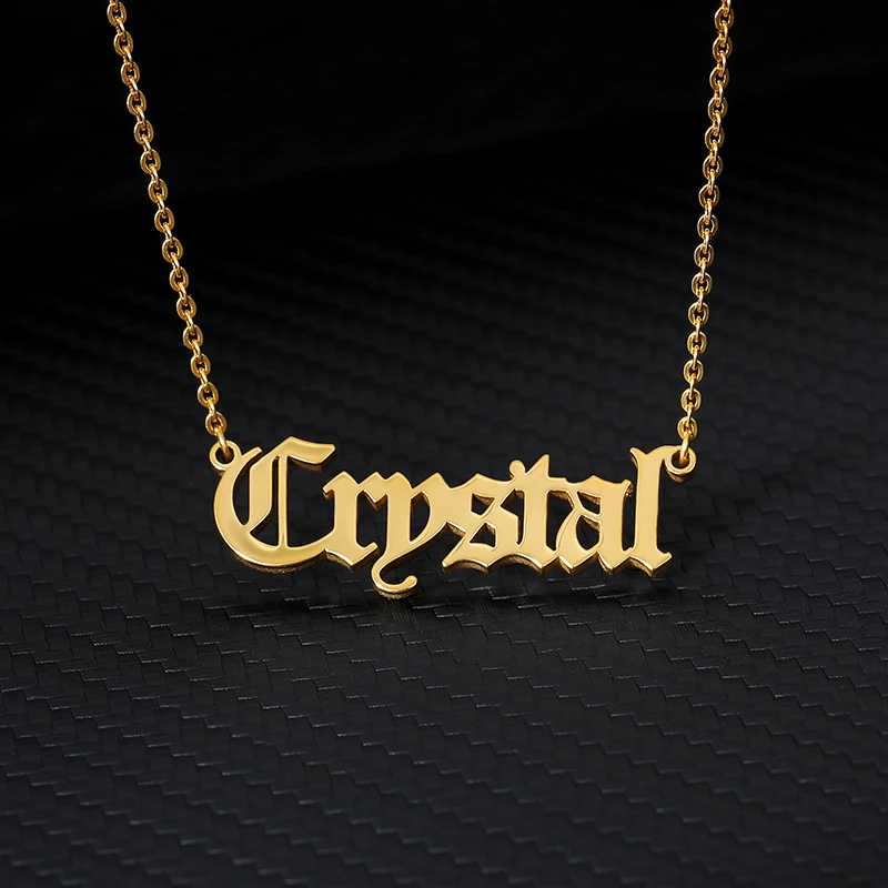 Модные украшения персонализированные имя золото Старый Английский Цепочки и