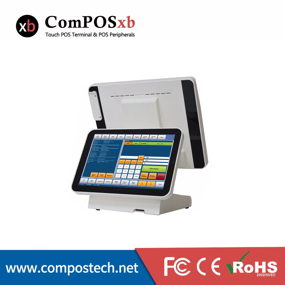 POS-терминал Windows двойной экран POS-системы емкостный сенсорный кассовый аппарат с