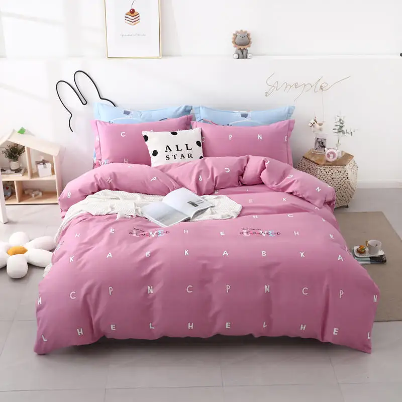 

Luxury Four Seasons Pure Cotton Cartoon Flower Feather Printing Single Sheet Single Duvet Cover