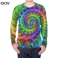 qciv brand dizziness long sleeve t shirt men colorful long sleeve shirt rainbow punk rock gradient t shirt mens clothing summer