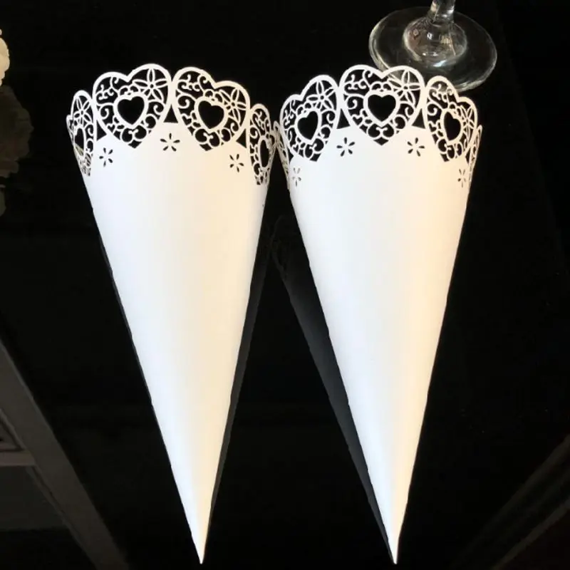 50 шт. Prerolled Лазерная резка Любовь с кружевными вставками узором в сердечко