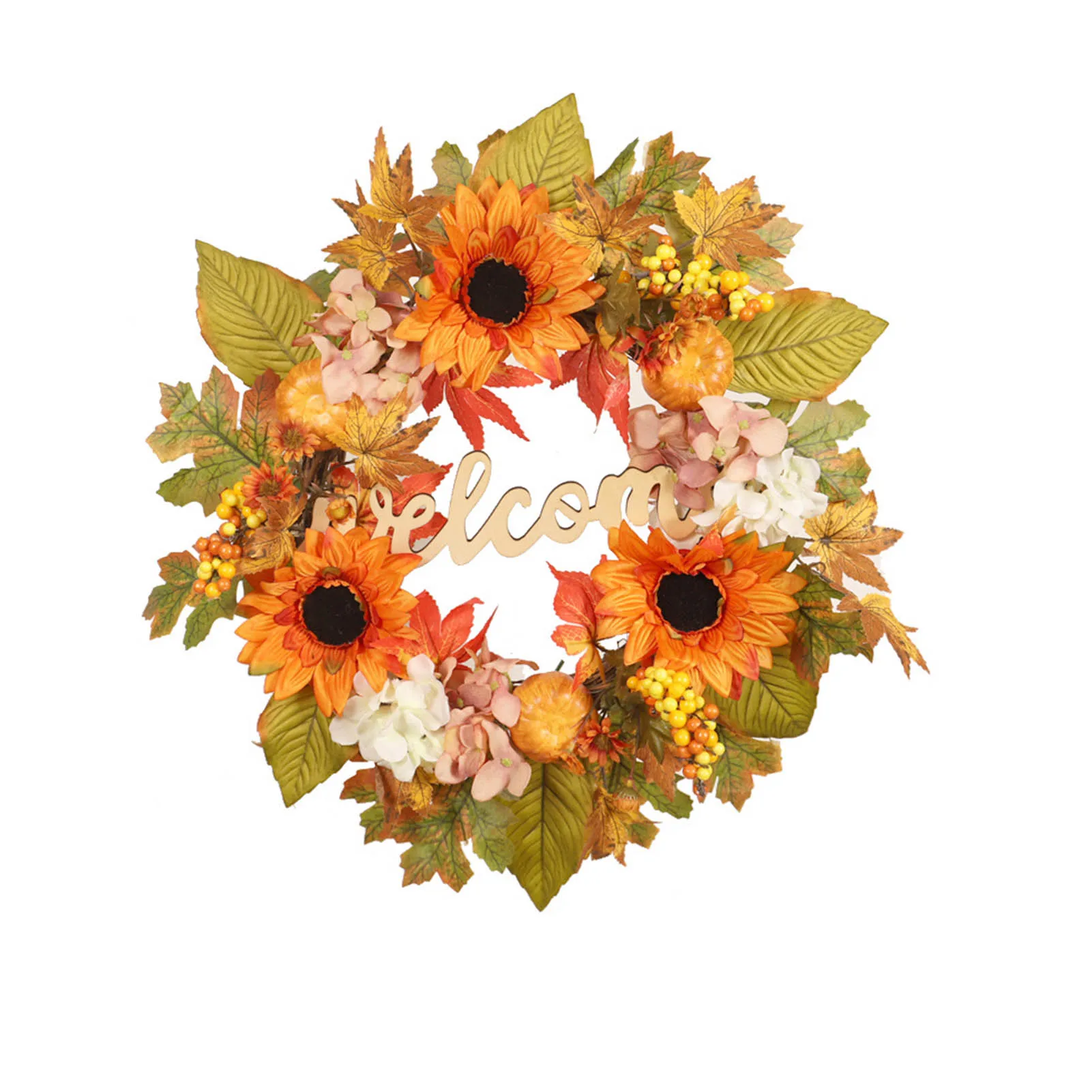 

Artificial Pumpkin Fake Garland Autumn Thanksgiving Wreath Christmas Decoration For Home Halloween Front Door DIY Bar Decor