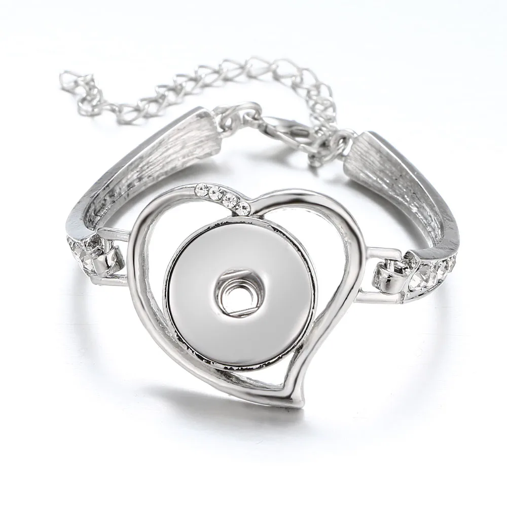 Новый посеребренный браслет с украшением в виде кнопки 18 мм ювелирные браслеты