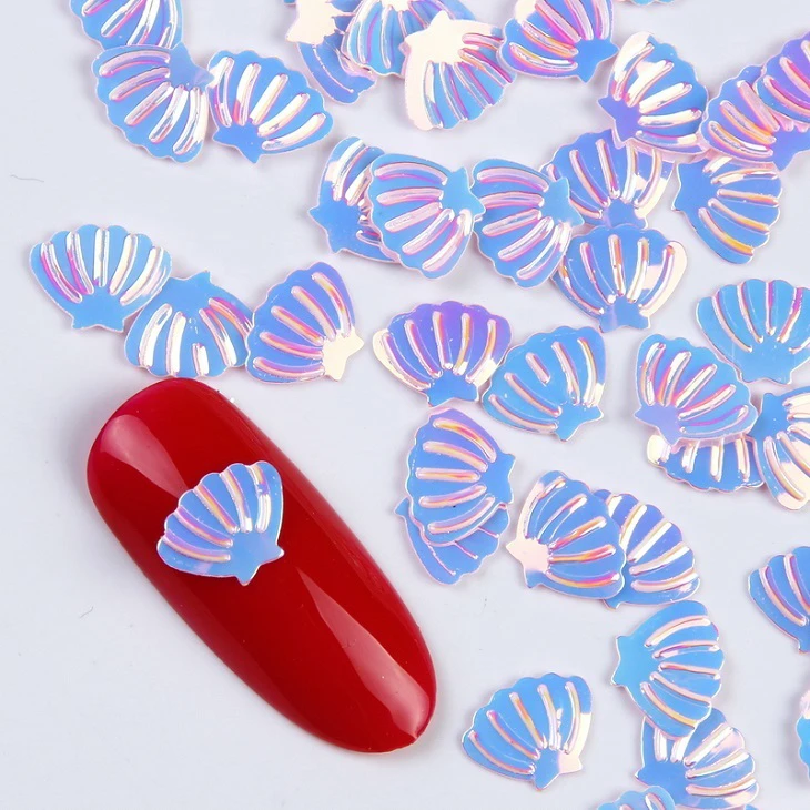 

10 g/bag Mermaid Pink Shell Shape Holographic Nail Glitters Polish For Nail Art Decorations Nails Manicure Tools Accessories