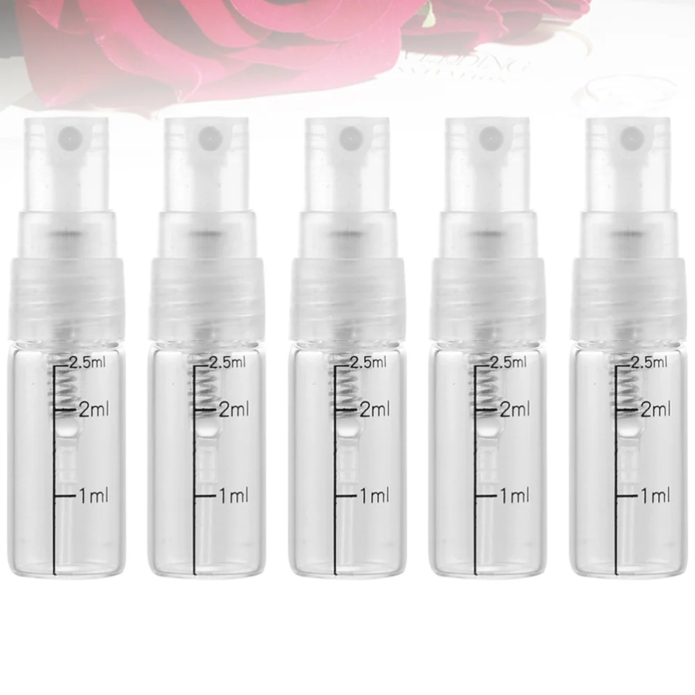 

10 Pcs 2.5ml Scale Spray Bottle Glass Small Empty Spray Bottle Perfume Liquid Dispenser for Make and Skin Care Use (White)
