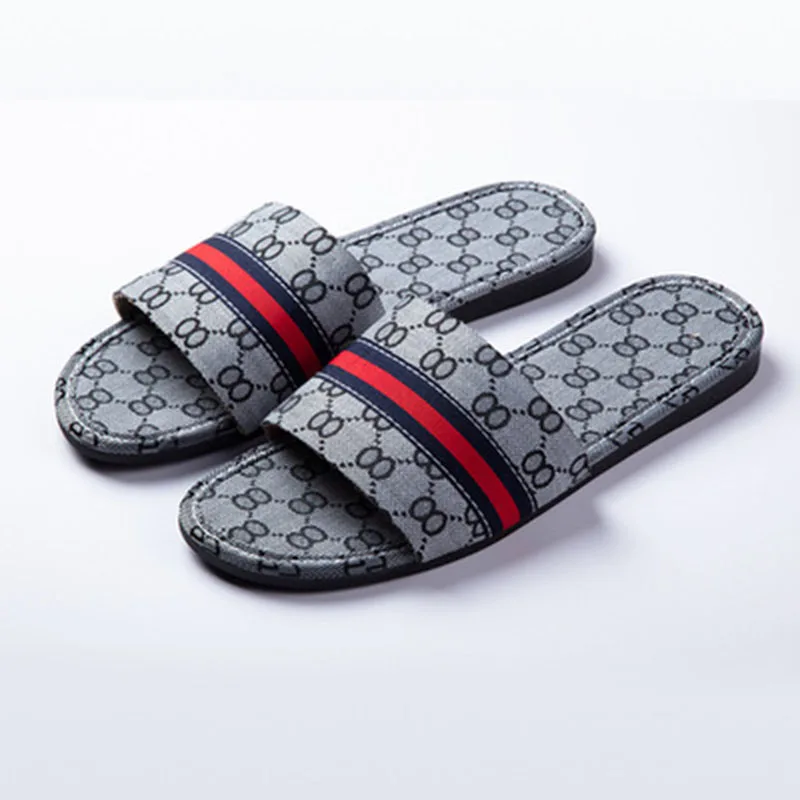 

Brand Summer Outdoor Luxury Designer Female Women's Slippers PU Leather Flat Sandal Casual Slides Women