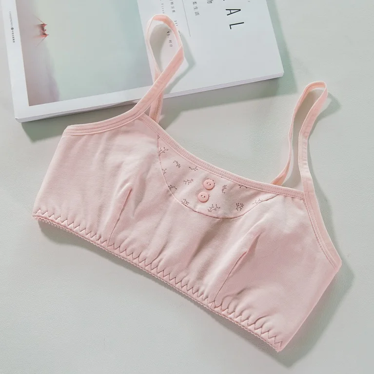 Pink Высококачественная майка для девочек, бюстгальтер из хлопка, спортивный бюстгальтер, детский летний бюстгальтер, нижнее белье, детский бюстгальтер, нижнее белье для подростков 5058 - Цвет: Pink