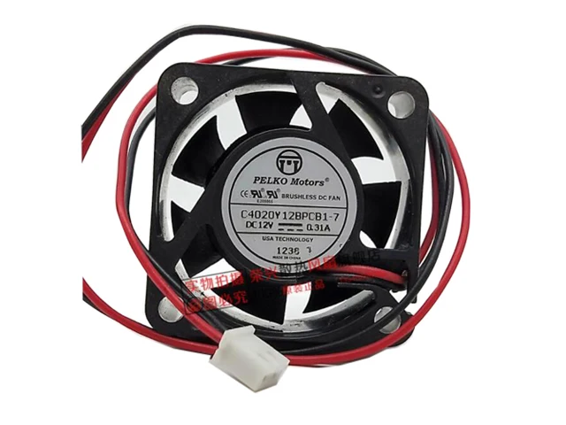 Двухпроводной Вентилятор охлаждения сервера PELKO C4020Y12BPCB1-7 DC 12V 0.31A 40x40x20 мм