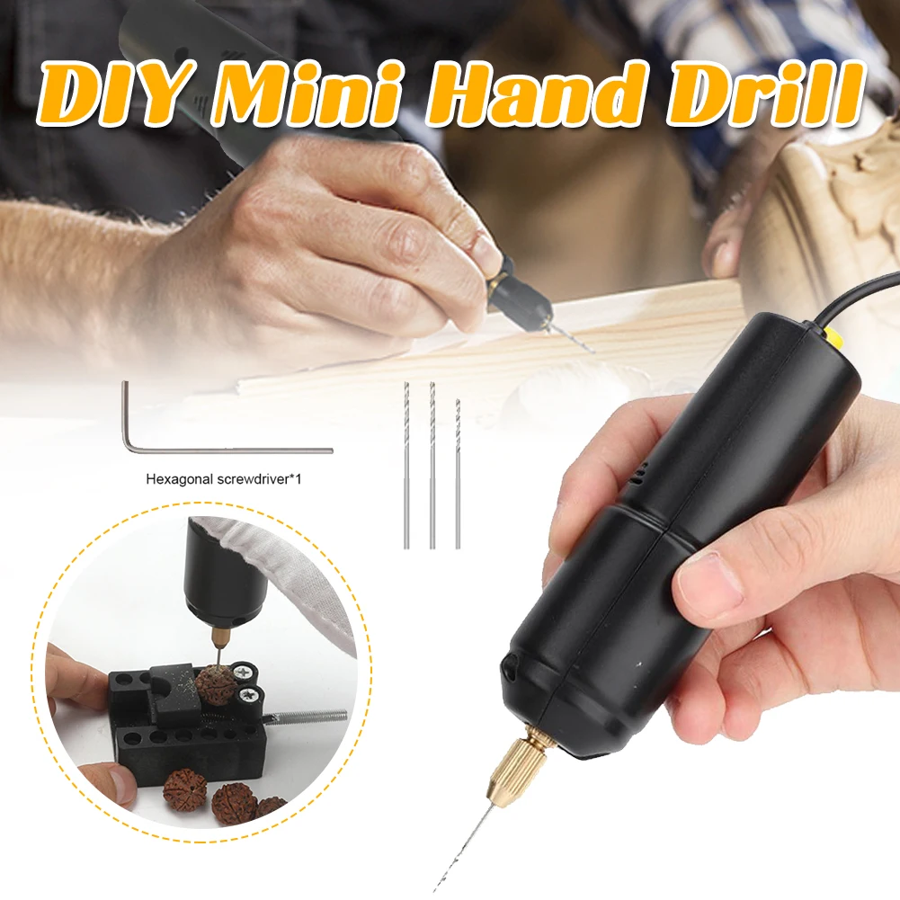 

Jewelry Tools Mini Electric Drills Portable Handheld Micro USB Drill with 3pc Bits DC 5V for Jewelry Making DIY Wood Craft