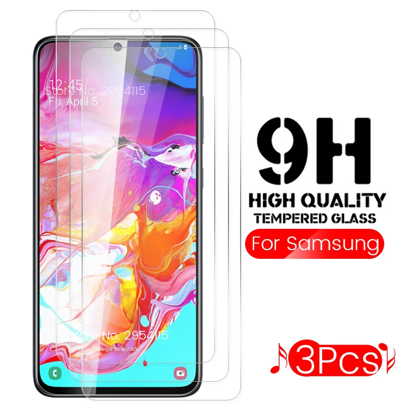 

3piece protective glass on for samsung galaxy a10 a10s a20 a20s a20e a30 a30s a40 a40s a50 a50s 2019 screen protector film cover