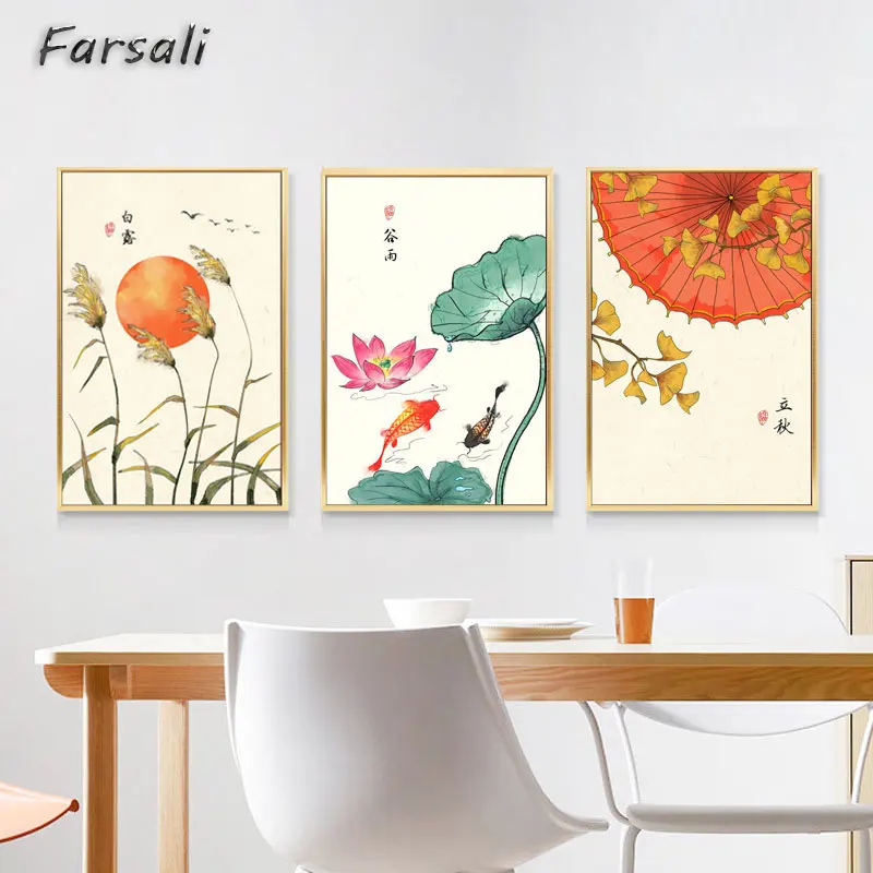 

Original Chinese Wall Art Canvas Painting 24 Kinds Of Festivals Poster And Print Picture For Living Room Aisle Studio Home Décor