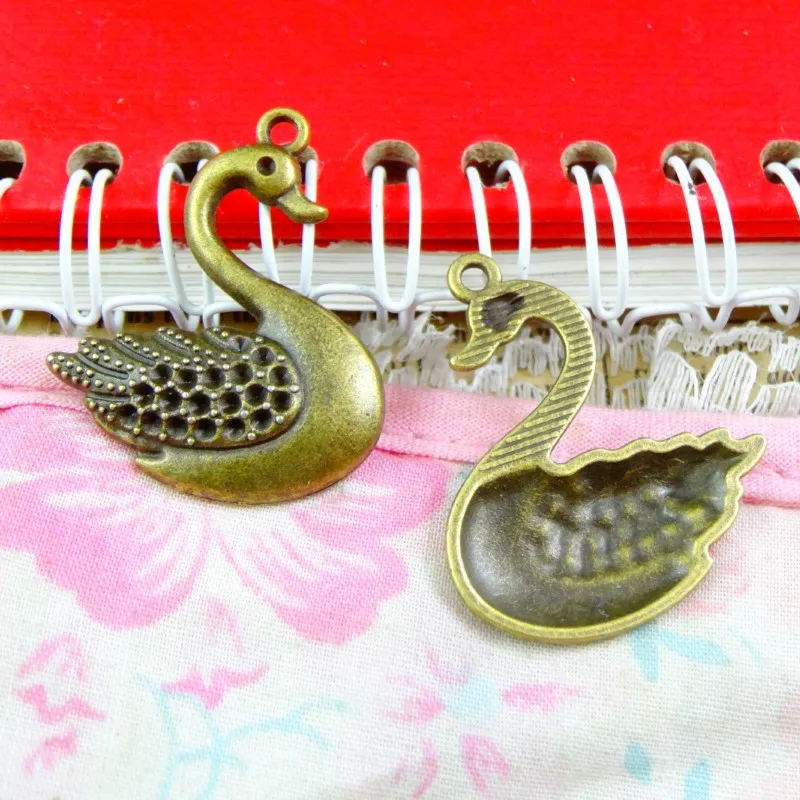 

20 шт 33*27 мм Подвески Лебедь античная бронза цвет Подвески DIY Ожерелье ремесла делая результаты ювелирные изделия ручной работы