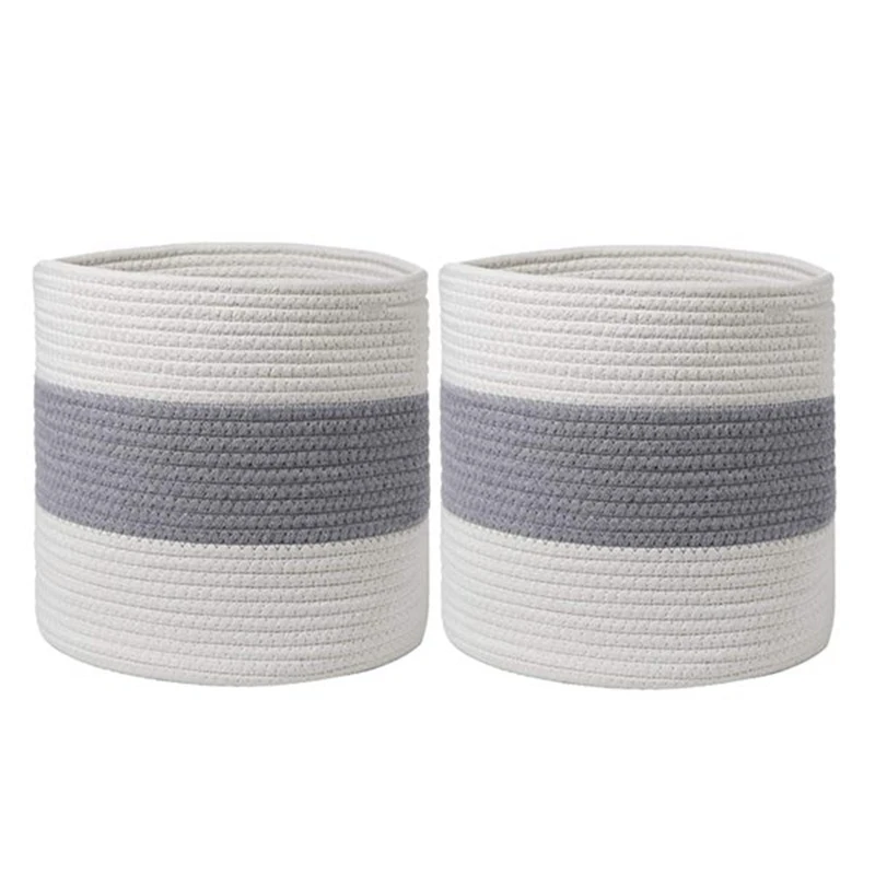 2 шт. садовые горшки из хлопчатобумажного каната завод корзина плетеная для