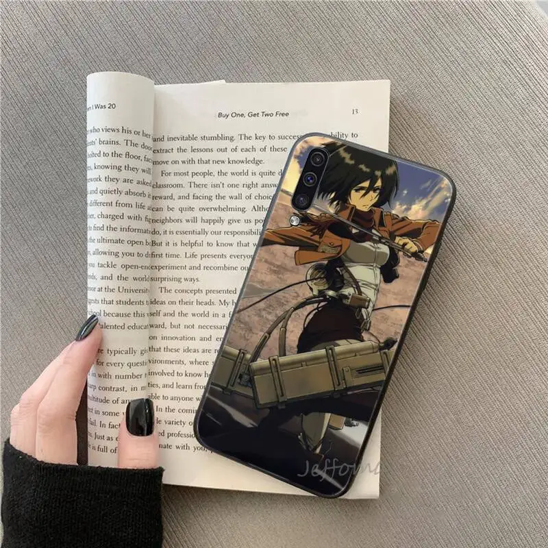 

Anime girl Mikasa Attack on Titan Phone Cases For Samsung galaxy S note 7 8 9 10 20 fe edge A 6 10 20 30 50 51 70 lite plus