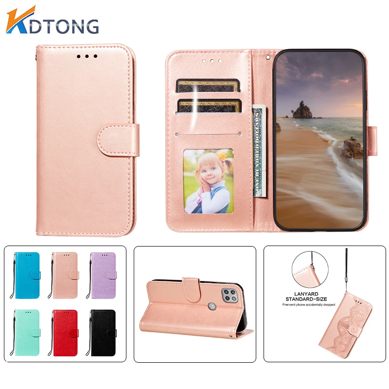 

Solid Color Wallet Leather Case For Motorola Moto E7 Power E6S E6 Z4 Play E Edge S Plus ONE Hyper Card Slot Shockproof Cases