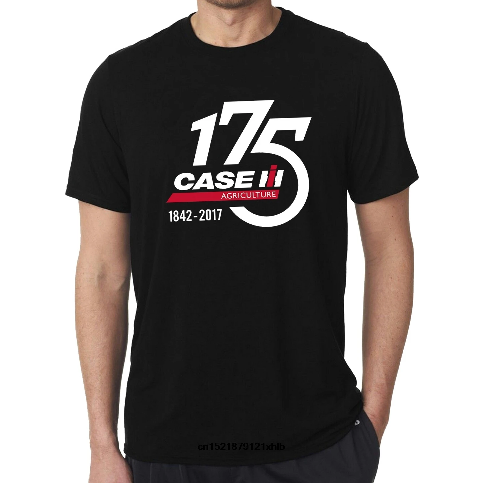 Мужская футболка s Чехол Ih 175 лет черная сельскохозяйственный трактор комбайн