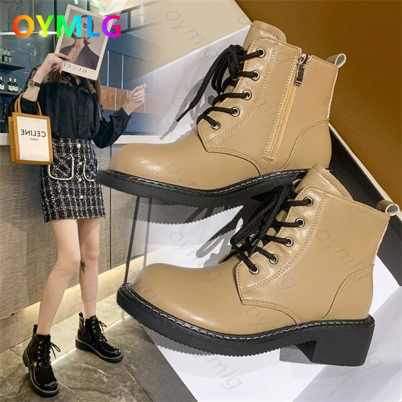 

Женские ботинки-мартинсы облегающие сапоги women 2021, женские маленькие короткие ботинки, однотонные ботинки, повседневные женские ботинки на ...