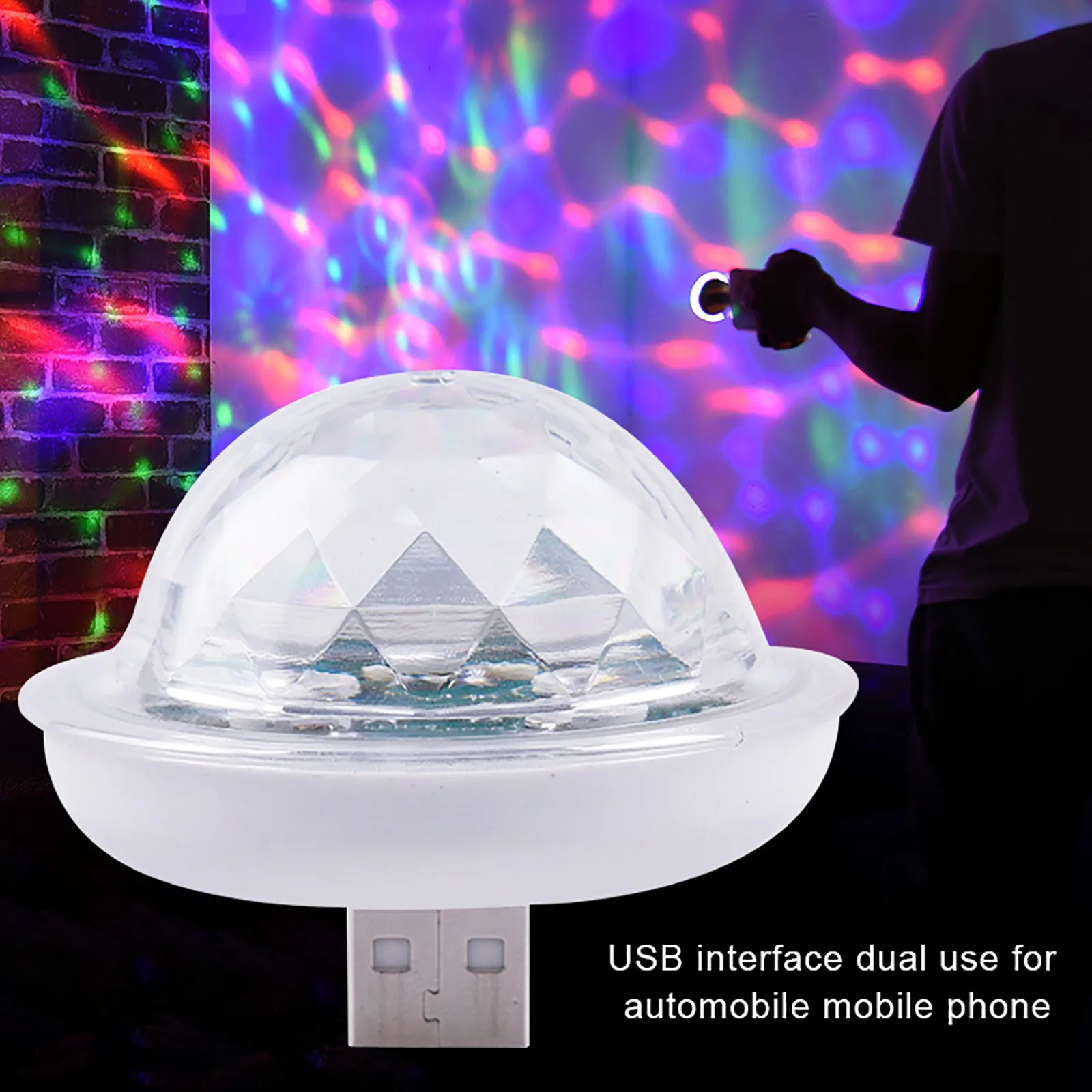 Portable Usb Led Atmosphere Light Stage Magic Dj Disco Ball Lamp Indoor Home Party To Apple Android Phone | Дом и сад