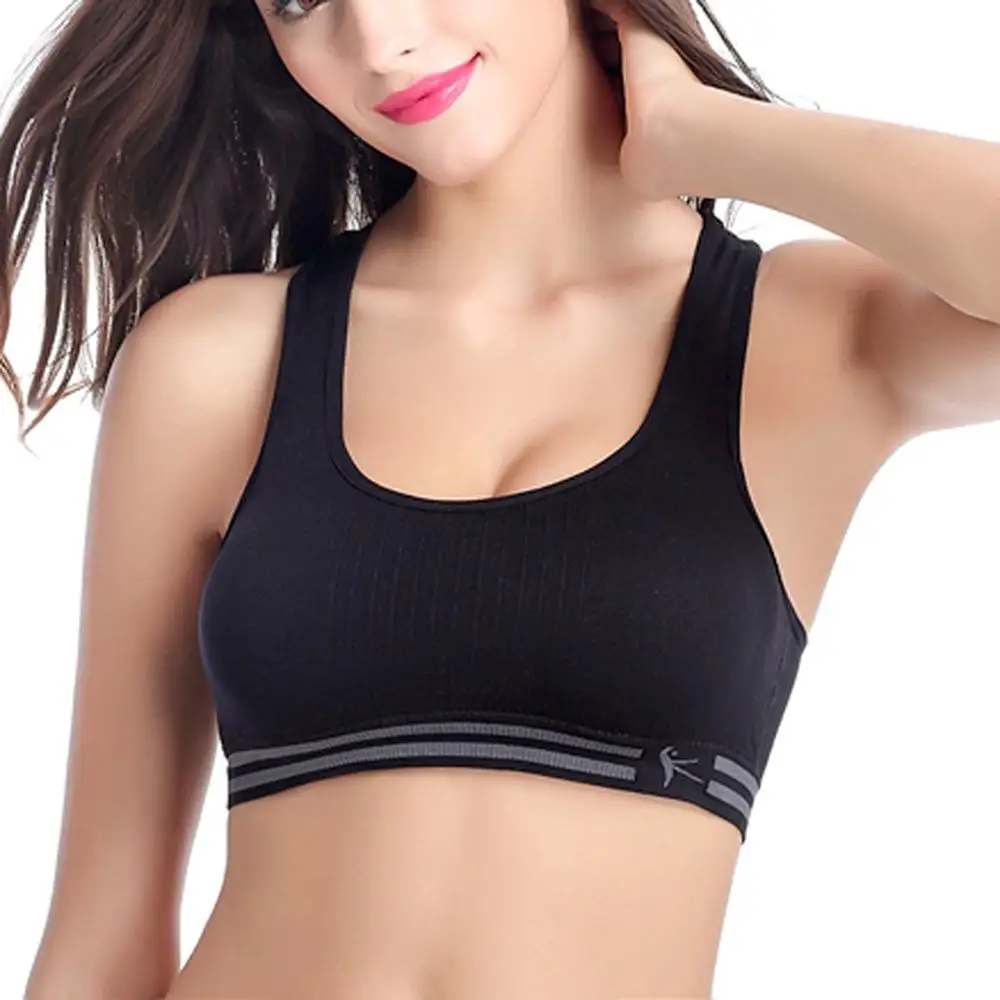 Женский спортивный бюстгальтер для бега модный однотонный женский без стального