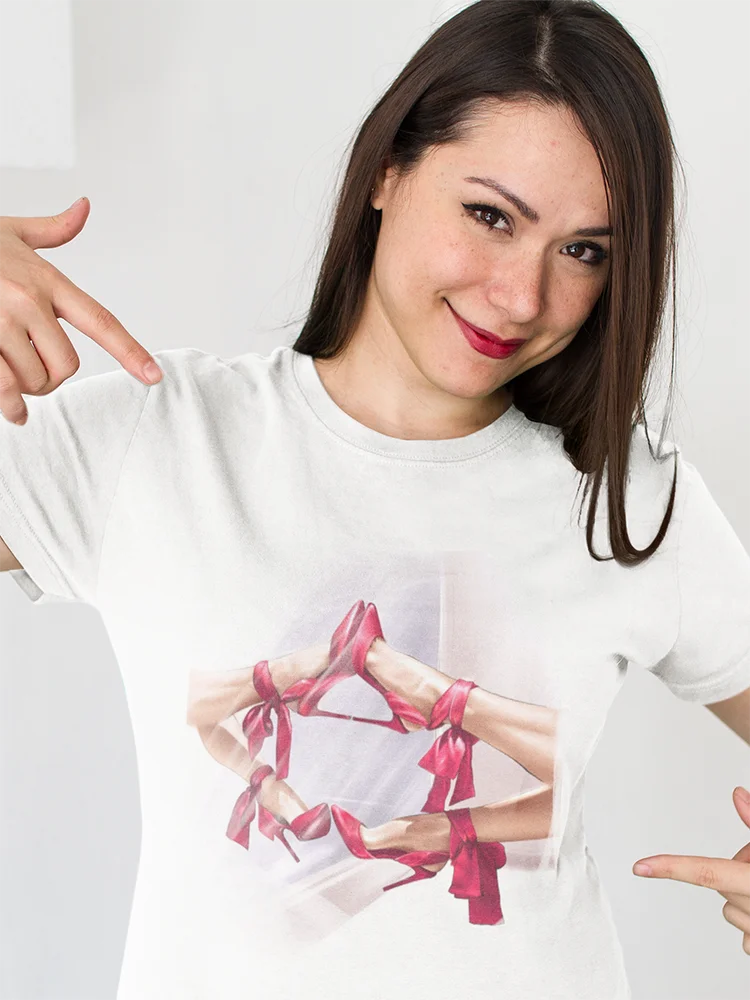 

Yeskuni High Heel Graphic T Shirt Sexy 2022 New Instagram Clothes Summer Short Sleeve France Ropa Tumblr Mujer Ladies Favorite