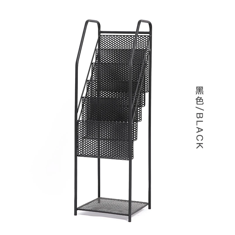 

Nordic ins metal bookshelf small gold multilayer magazine newspaper rack floor book rack iron information rack