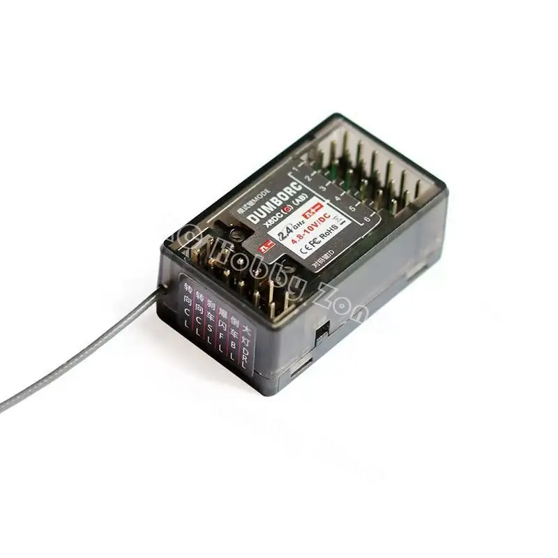 DUMBORC-receptor X6FG X6F X6DC X6DCG X6YC X6YCG 2,4G 6CH con giroscopio para transmisor DUMBORC X6 X4 X5, mando a distancia con luz LED-1