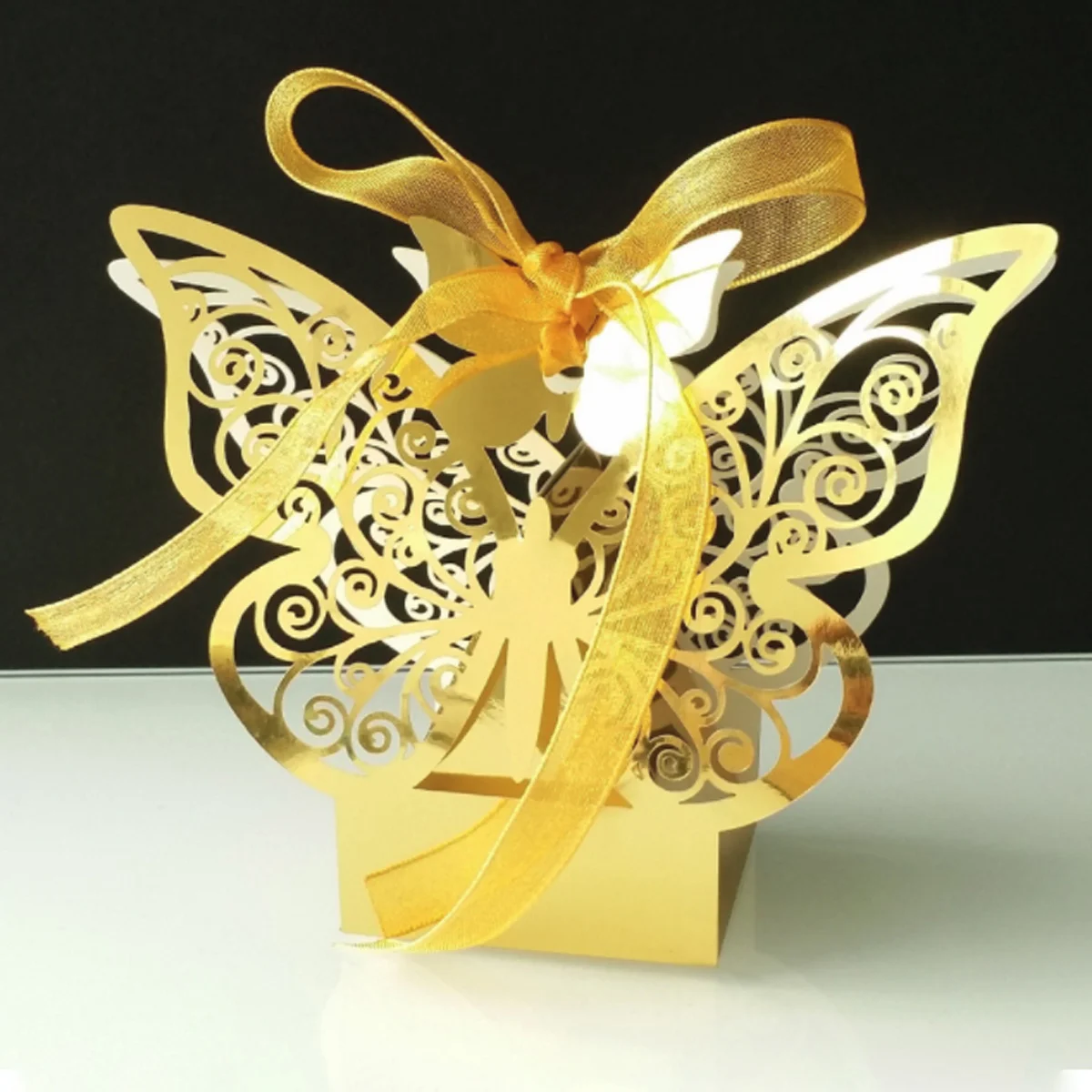 50 шт. подарочные перламутровые бумажные коробки с бабочками креативные
