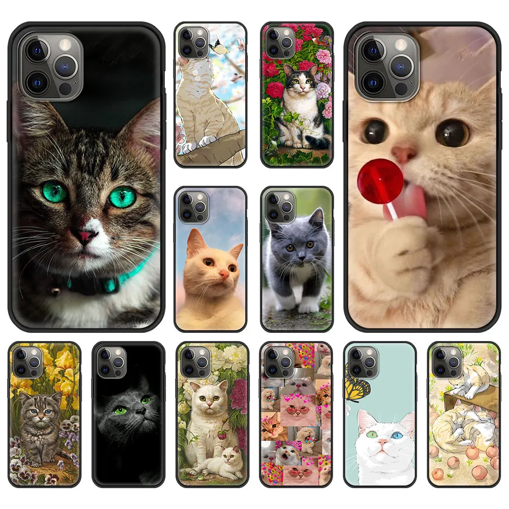 

Силиконовый черный матовый чехол для iPhone 13 14 12 11 Pro MAX XR X SE XS 7 8 Plus