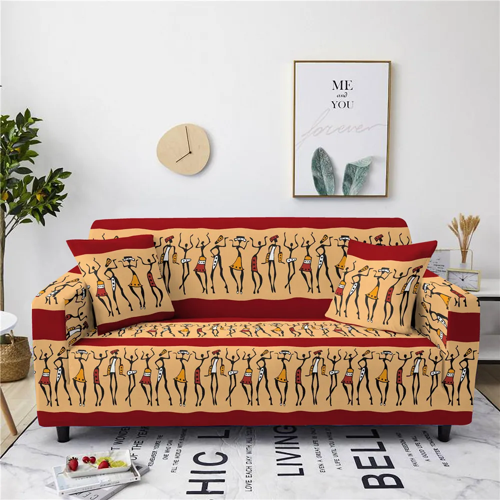 

African Ethnic Sofa Cover Cotton Set Elastic Couch Cover Sofa Covers for Living Room Bohemia Slipcover Sofa Towel 1/2/3/4-Seater