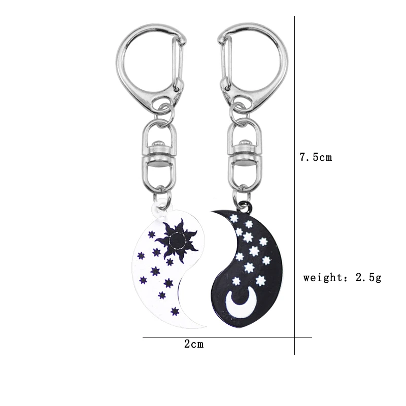 

2020 New Retro Style Keychain Black And White Tai Chi Gossip Chinese Style Pendant Fashion Classic Unisex Backpack Jewelry Gift