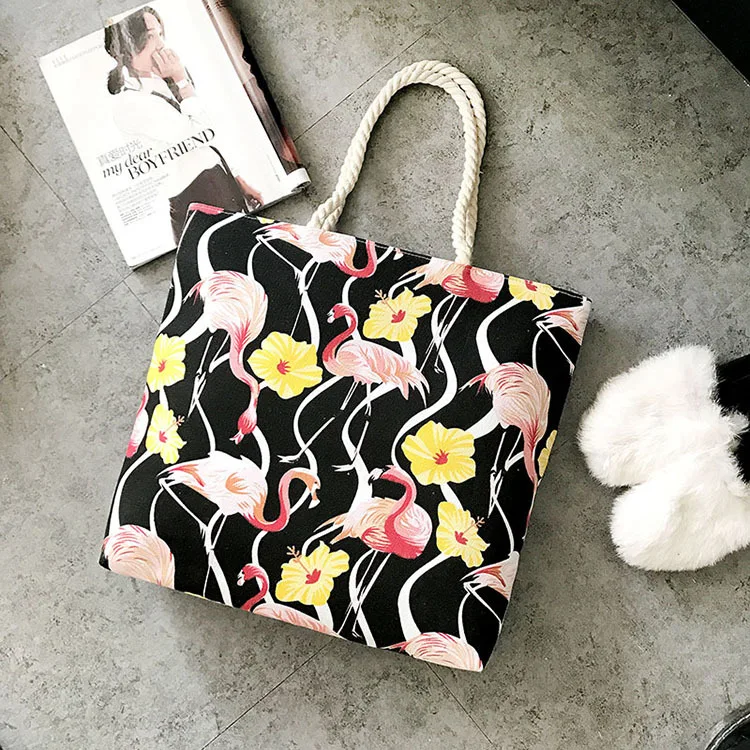 

Canvas Animal Flower Pattern Shoulder Handbag Simple Leisure Bag Bags
