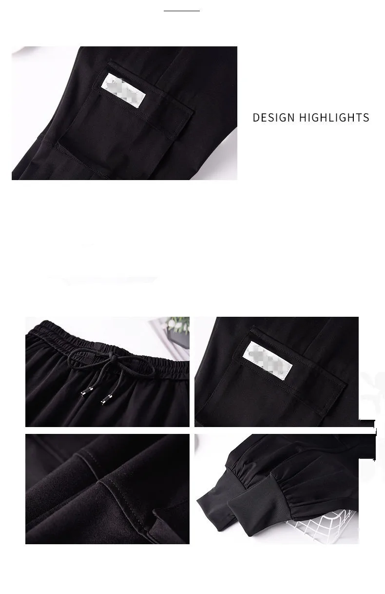 Уличная хаки повседневные брюки карго Капри женские эластичные Высокая талия