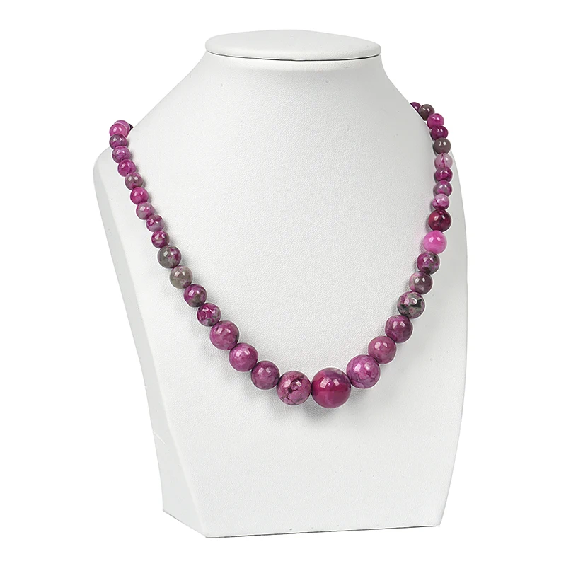 

carnelian stone Chalcedony 6-14mm Bead Necklace hand tied noble women's necklace best choice for gift giving