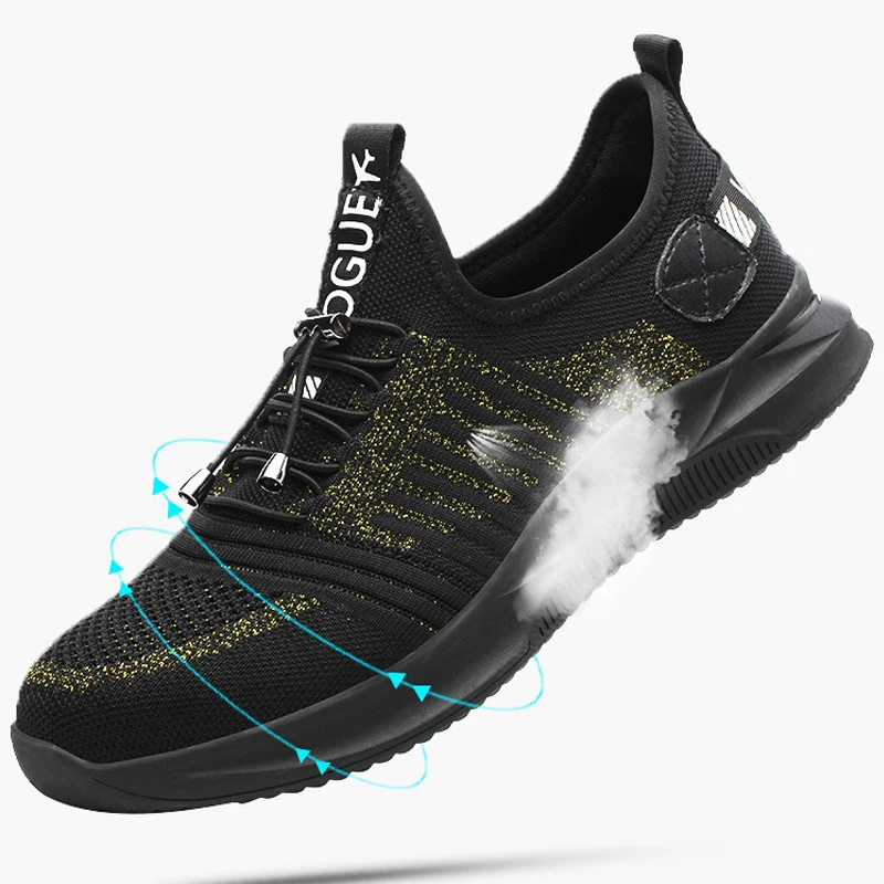 

Work Safety Shoes For Men Indestructible Steel Toe Cap Safety Shoes anti-pierce Safety Boots Breathable Fly Woven Mesh Sneaker
