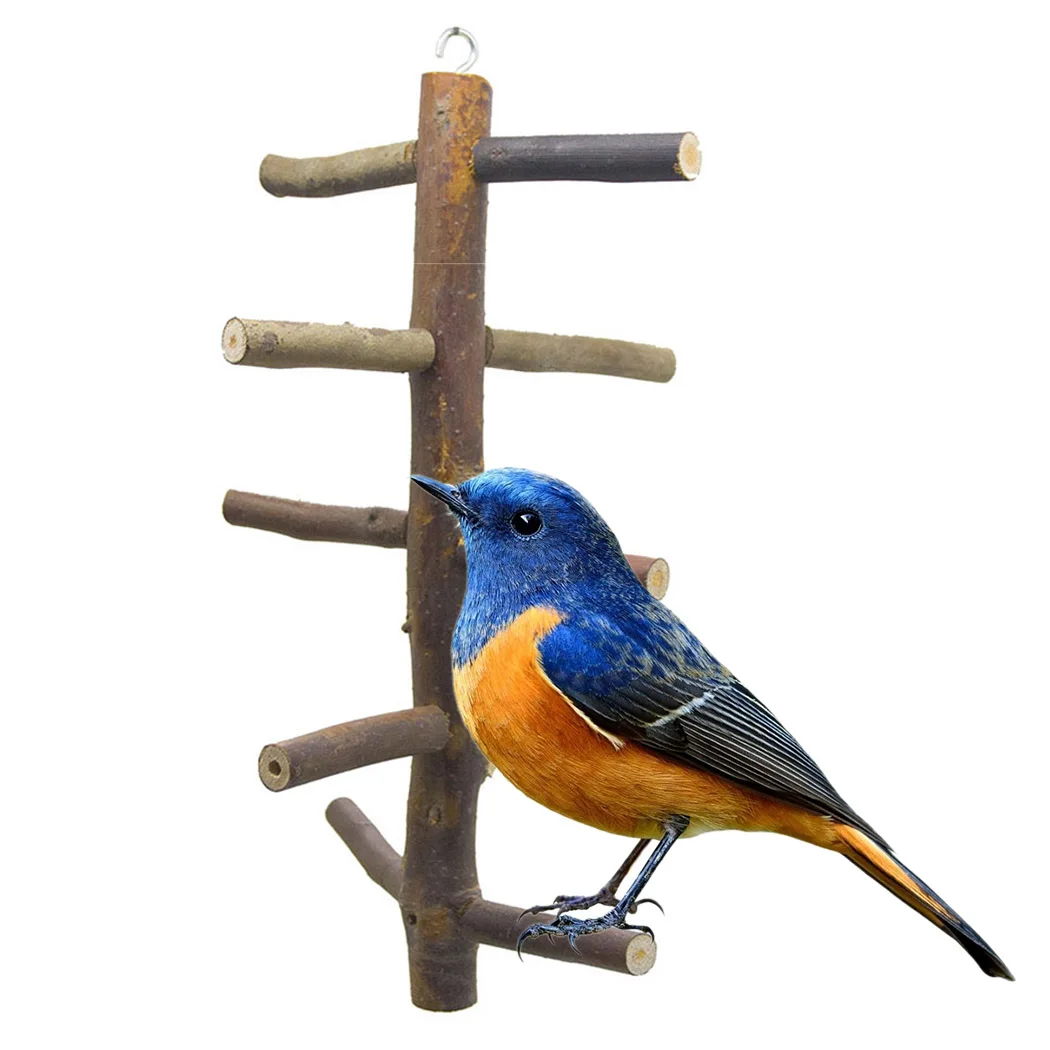

1pc Interesting Bird Hanging Toy Natural Wooden Natural Sticks Bird Climbing Toy Parrot Chewing Toy Bird Supplies Solid Color